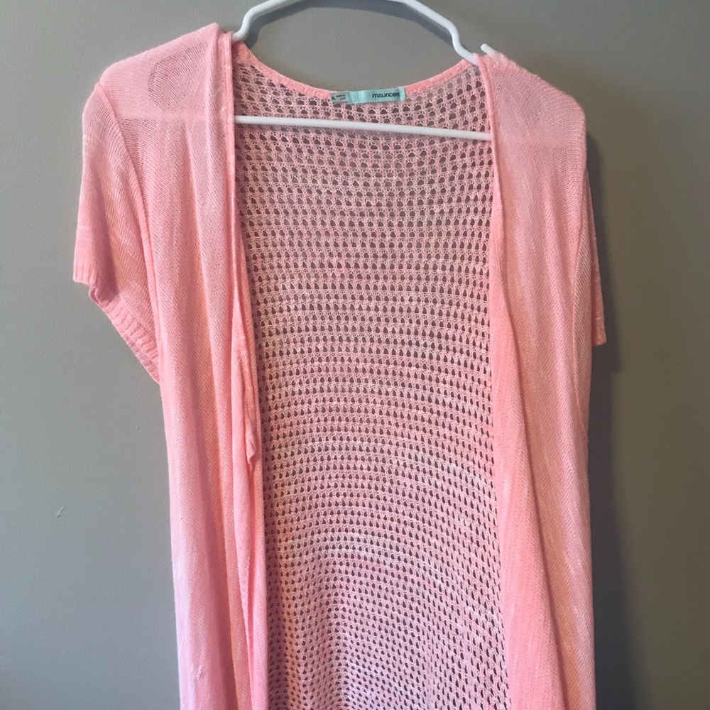 Maurice’s short sleeve cardigan. Pink. Sz XL